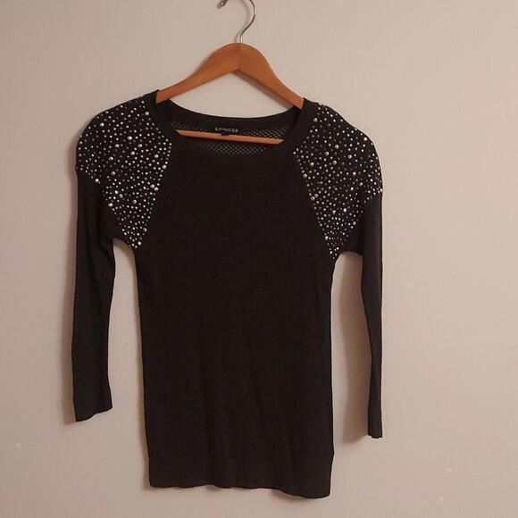 Express Sweaters - Express open weave and embellished knit sweater